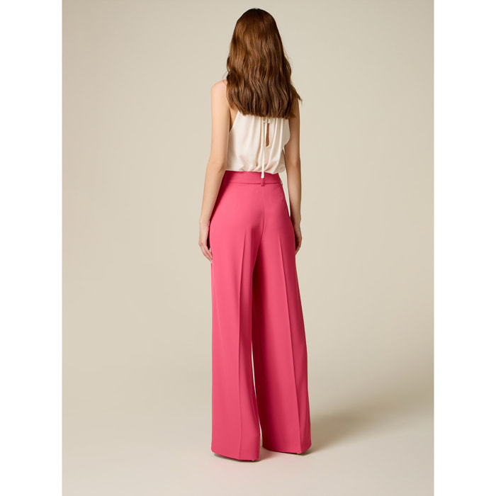 Oltre - Pantaloni palazzo in tessuto fluido - Rosa