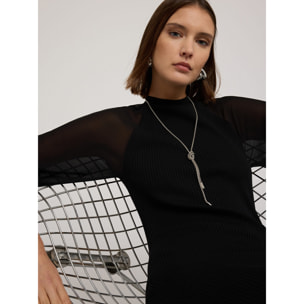 Motivi - Vestido de punto con mangas raglan - Negro