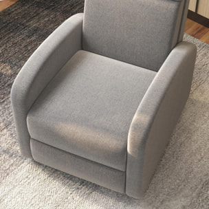 Sillón Relax Reclinable hasta 160° Sofá Reclinable Manual con Reposapiés Carga 120 kg para Salón Dormitorio Poliéster 64x86x102 cm Gris