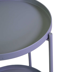 Tavolino Vacchetti in metallo grigio tondo a 2 piani cm ø40h50