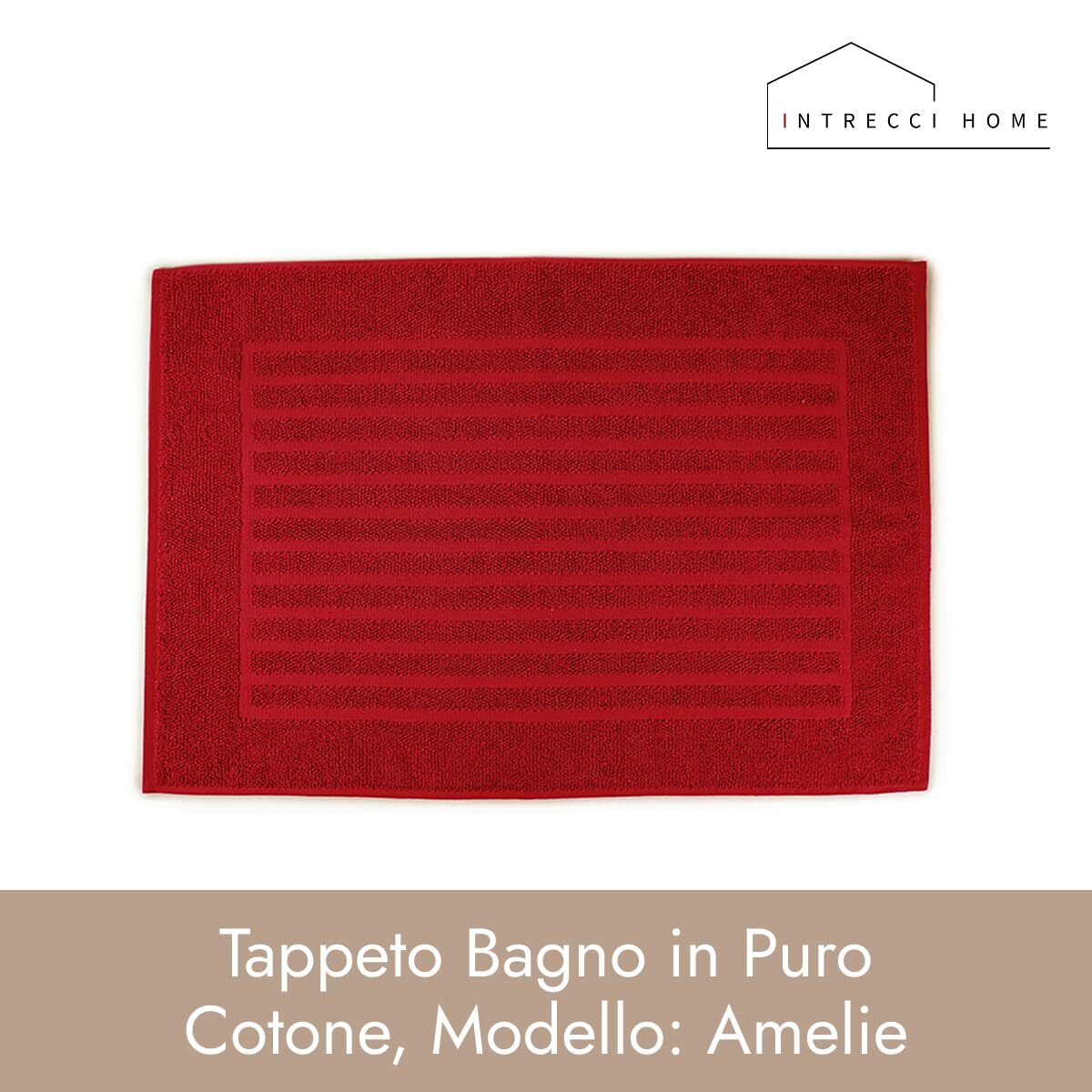 INTRECCI HOME Tappeto Bagno, in Puro Cotone 700 g, , Morbidezza Extra, Assorbenza Superiore, Elegante e Durevole