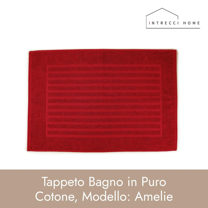 INTRECCI HOME Tappeto Bagno, in Puro Cotone 700 g, , Morbidezza Extra, Assorbenza Superiore, Elegante e Durevole