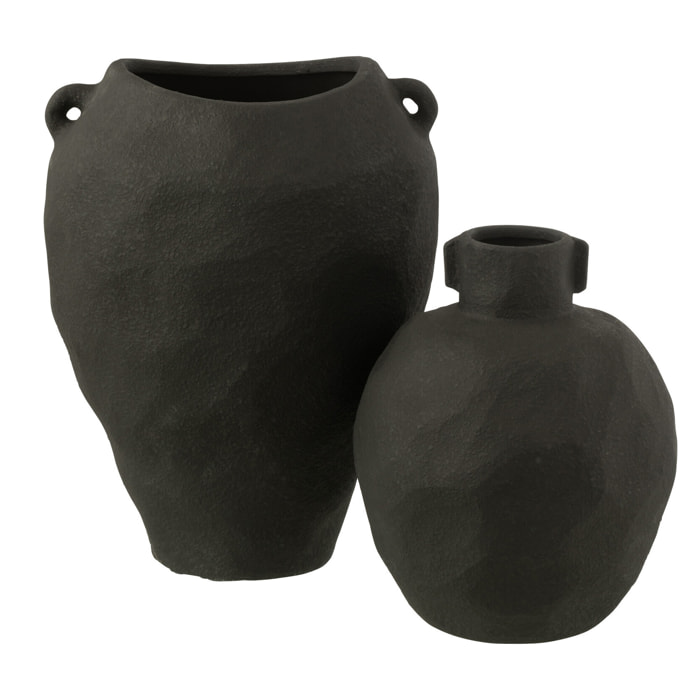 J-Line vase Clara - céramique - noir - 38 cm de hauteur