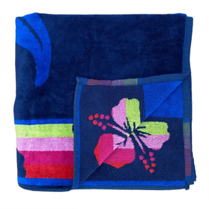 Serviette de plage éponge velours Jacquard - Vegas - 140x180cm - 400g/m²