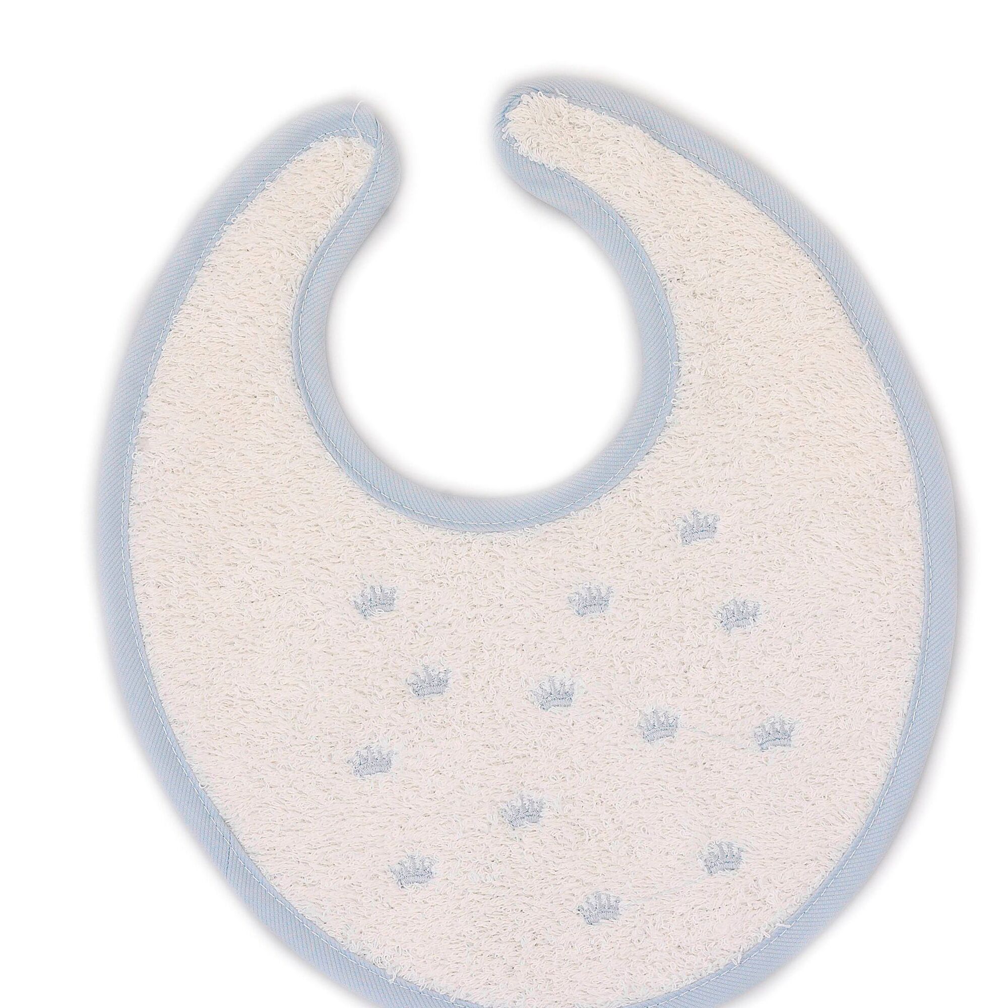 Babero Redondo Velcro Perritos-Coronas-Estrellitas Celeste Talla Uni