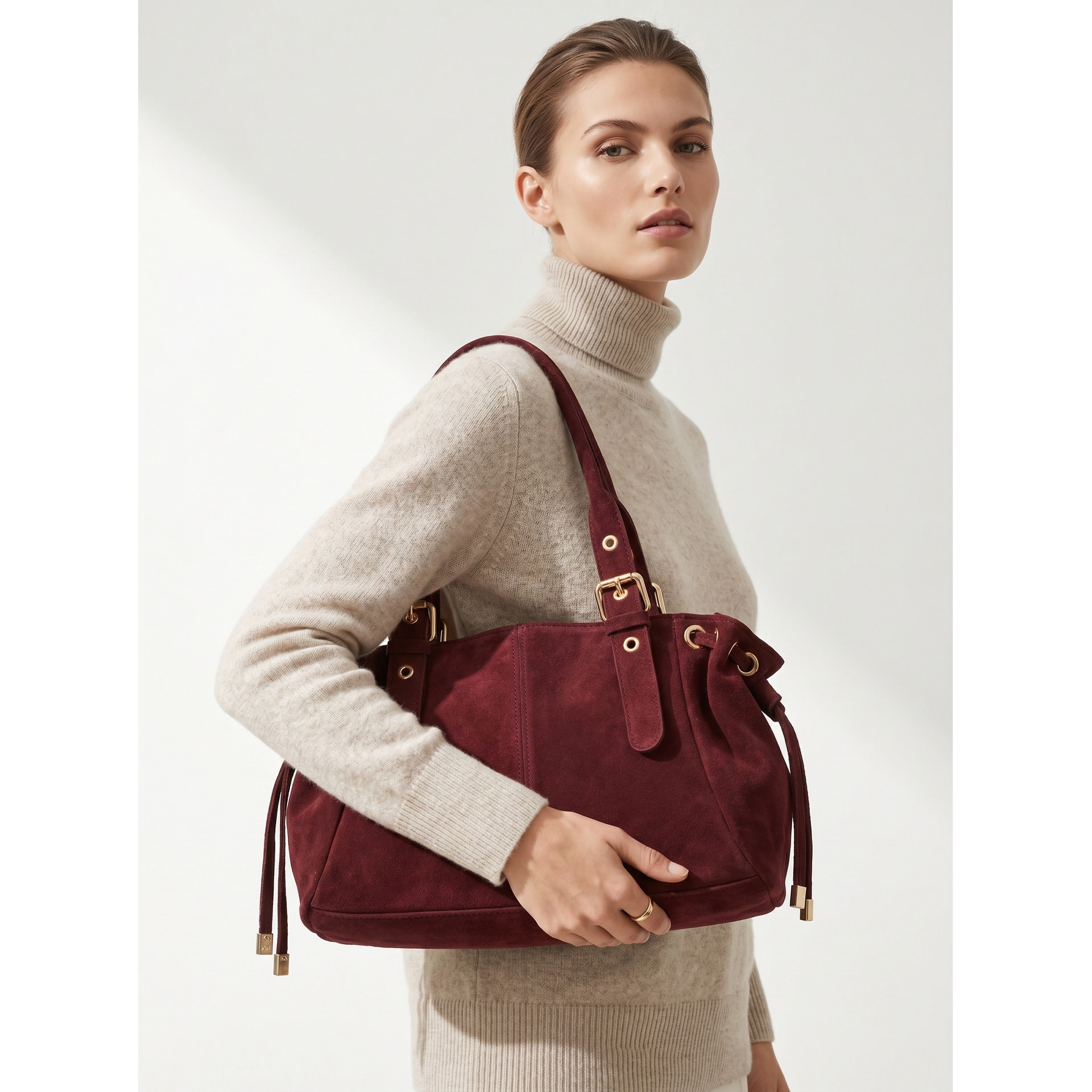 Borsa a mano da donna Made in Italy - Modello Lumena Lux - 100% pelle - 20.0 x 21.0 x 33.0 cm