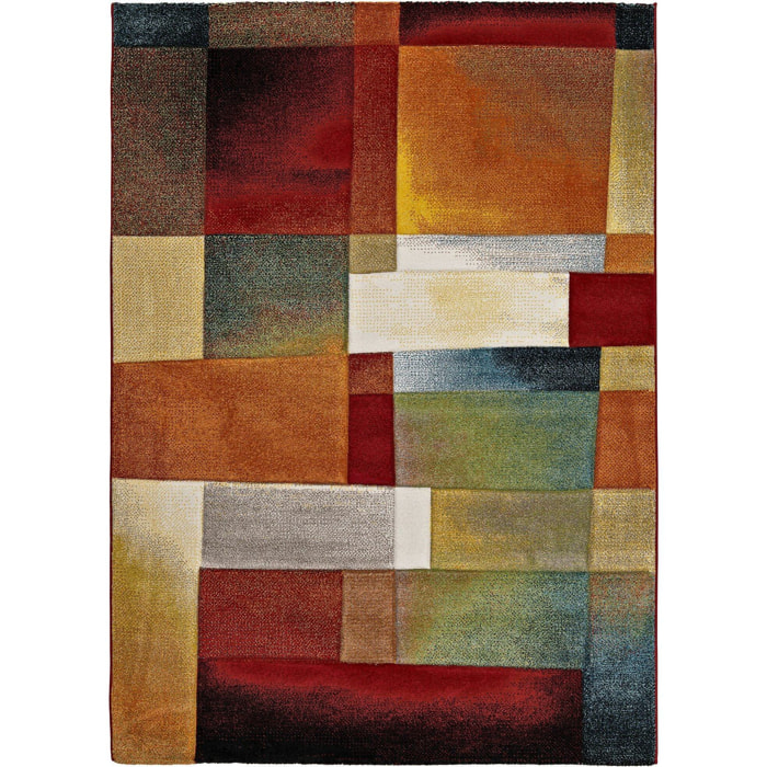 Alfombra geomÃ©trica Matrix multicolor, varias medidas disponibles