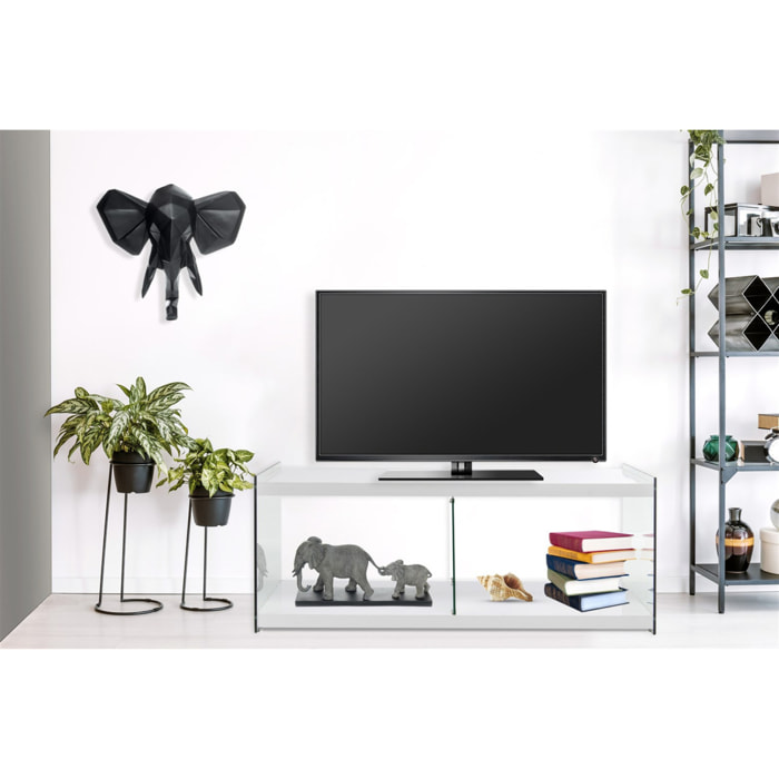 Mobile Porta TV Elementary in Vetro Temperato e Grigio