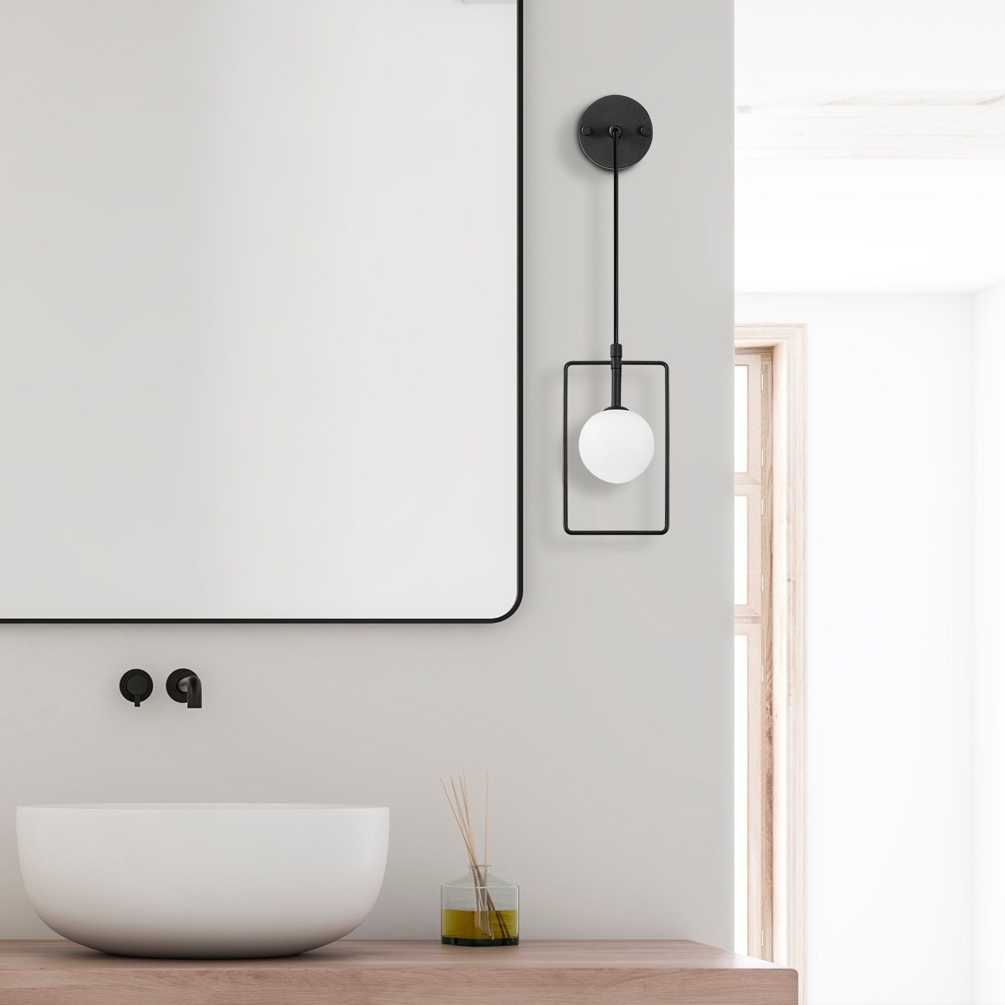 Aplique de pared, metal , negro, 14x15x40, casquillo G9 Max 10 W