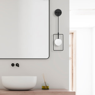 Aplique de pared, metal , negro, 14x15x40, casquillo G9 Max 10 W