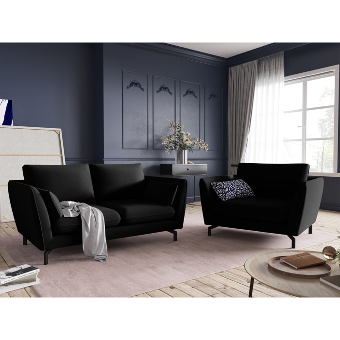 Fauteuil xl "Podium" en velours noir