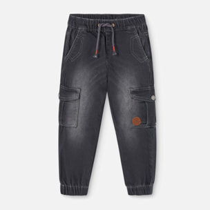 PantalÃ³n denim para niÃ±o liso de color gris, PantalÃ³n, niÃ±o