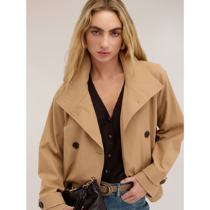 Motivi - Trench doppiopetto con colletto alto - Beige