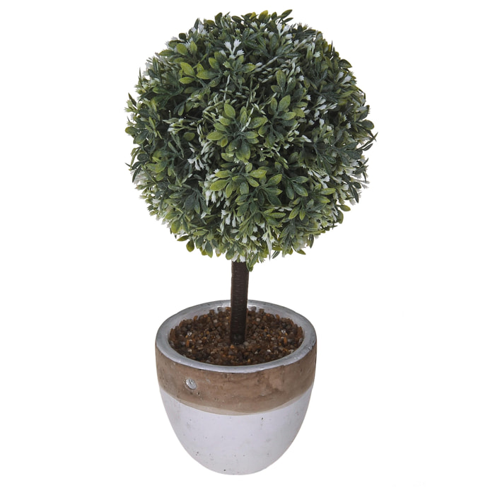 Topiary Maggiorana. Altezza 26 Cm - Pezzi 3 - 13X26X13cm - Colore: Grigio - Bianchi Dino - Piante Artificiali