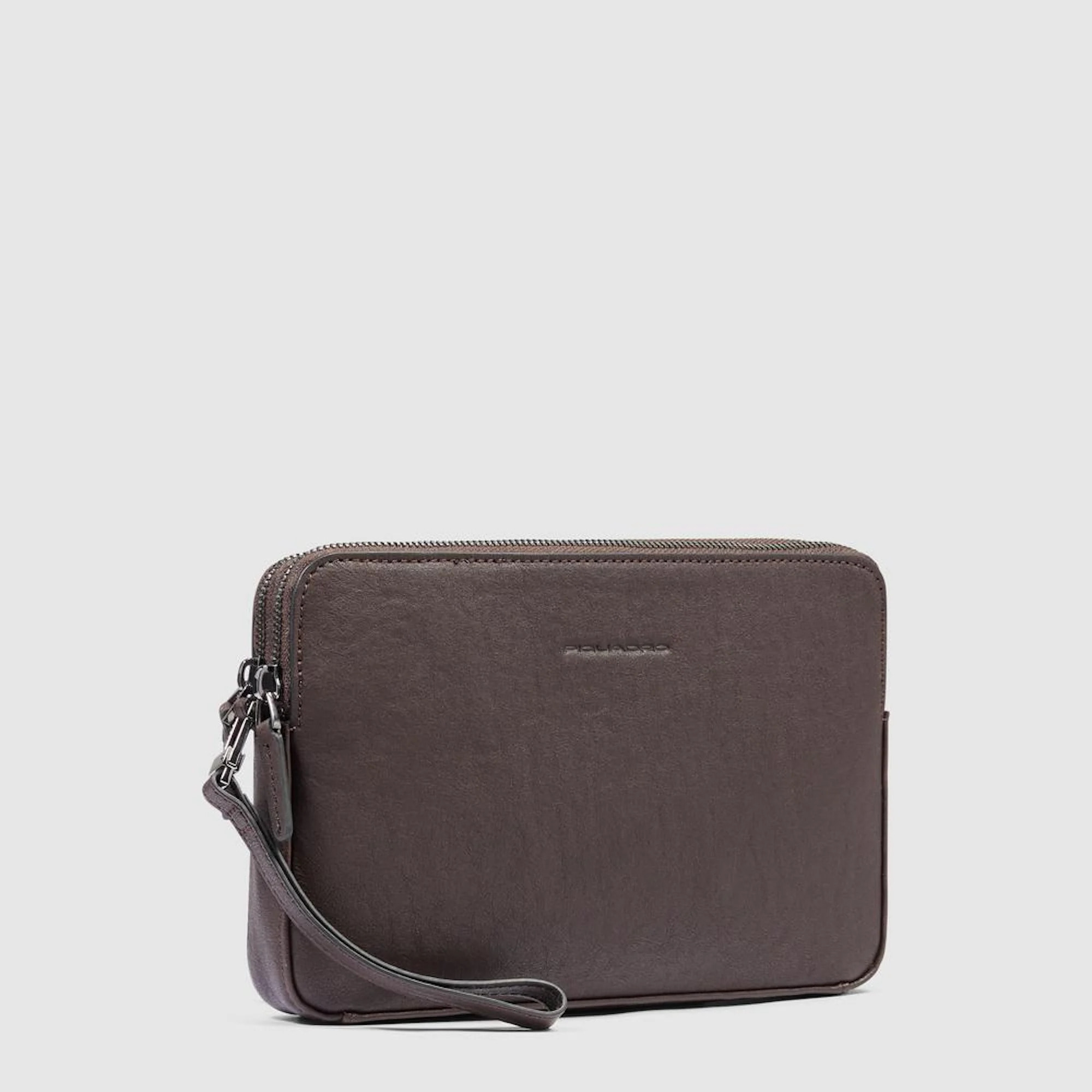 Piquadro Pochette in pelle con portacarte di credito, schermato con protezione RFID