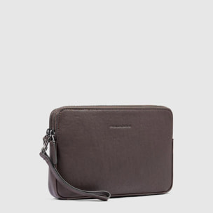 Piquadro Pochette in pelle con portacarte di credito, schermato con protezione RFID