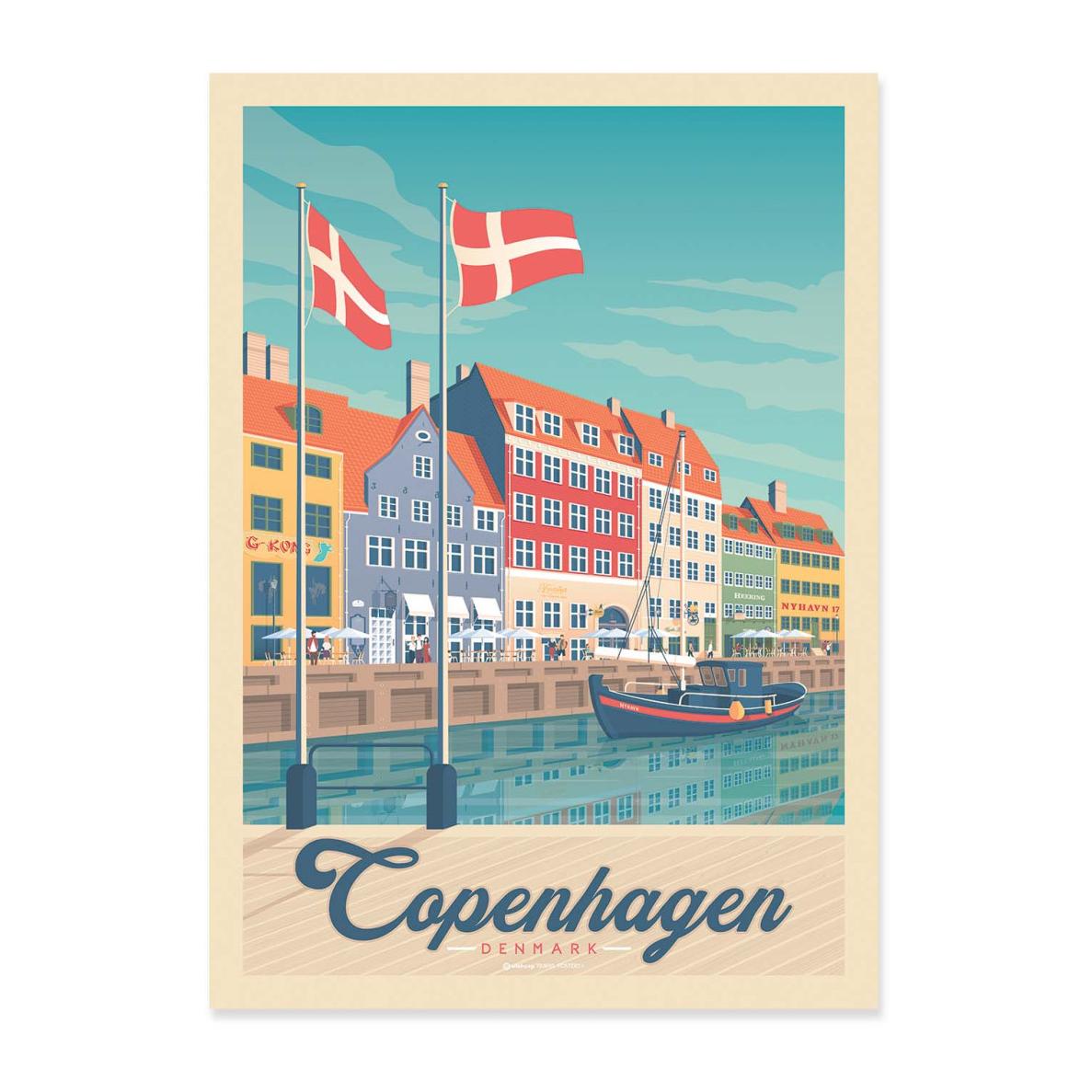 Wall Editions ArtPoster Copenhagen Olahoop Travel Posters 50 x
