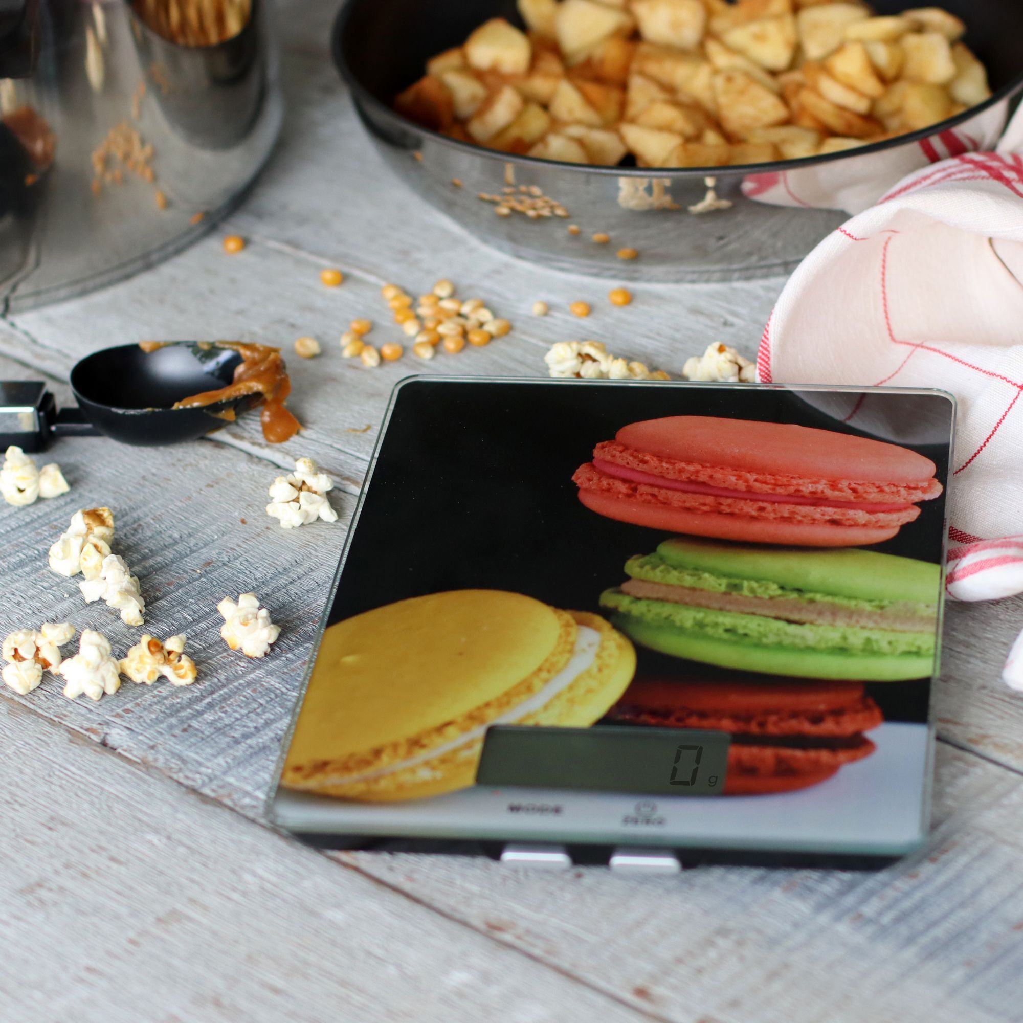 Balance de cuisine électronique avec décor macarons JADE