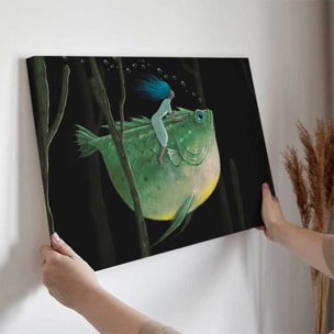 Tableau rêve aquatique à la monture poisson Toile imprimée