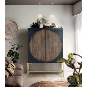 Alacena de Madera de Mango 100 Cm Estilo Rústico Étnico
