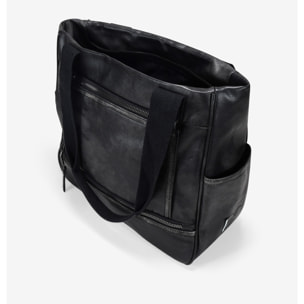 Bolso shopper negro con cremallera