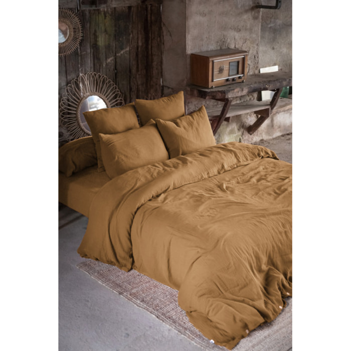 Parure de draps "Gaïa" Gaze de Coton 5 pièces - Gaïa Camel