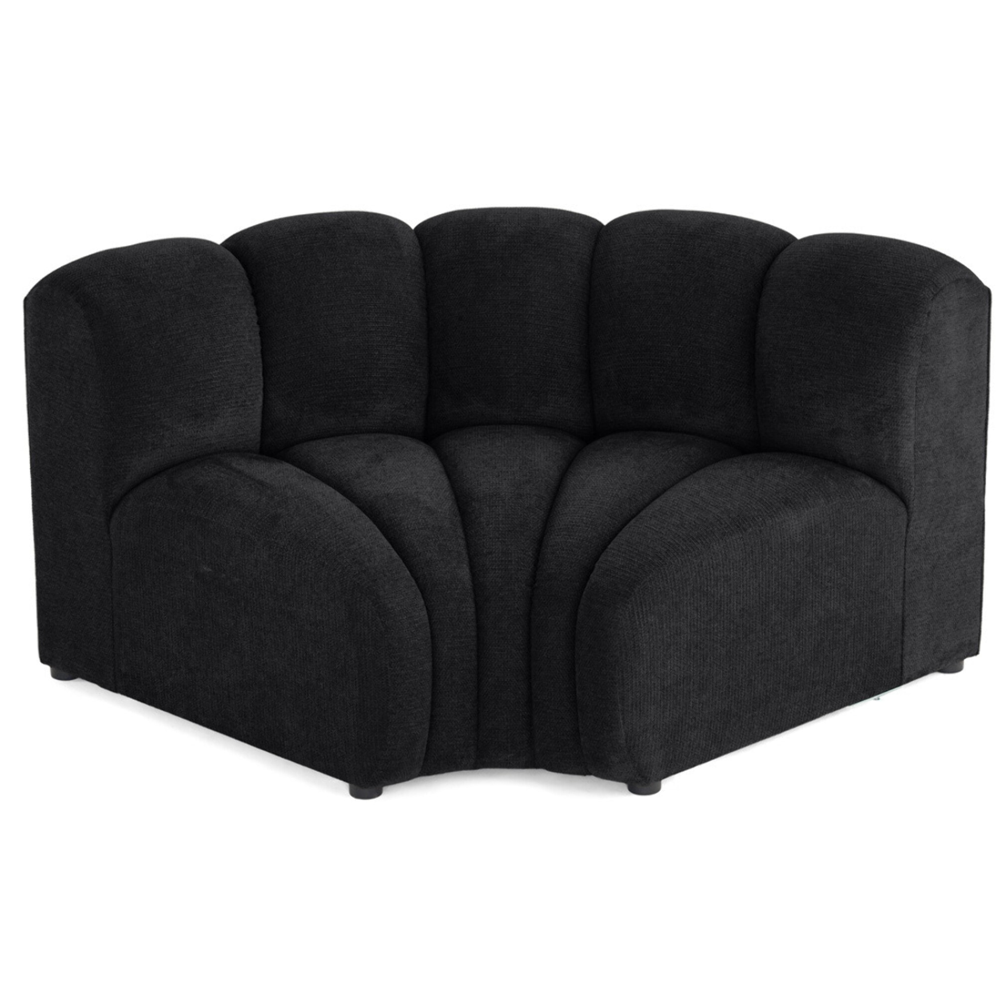 Debbie - module d'angle réversible en tissu texturé - Noir