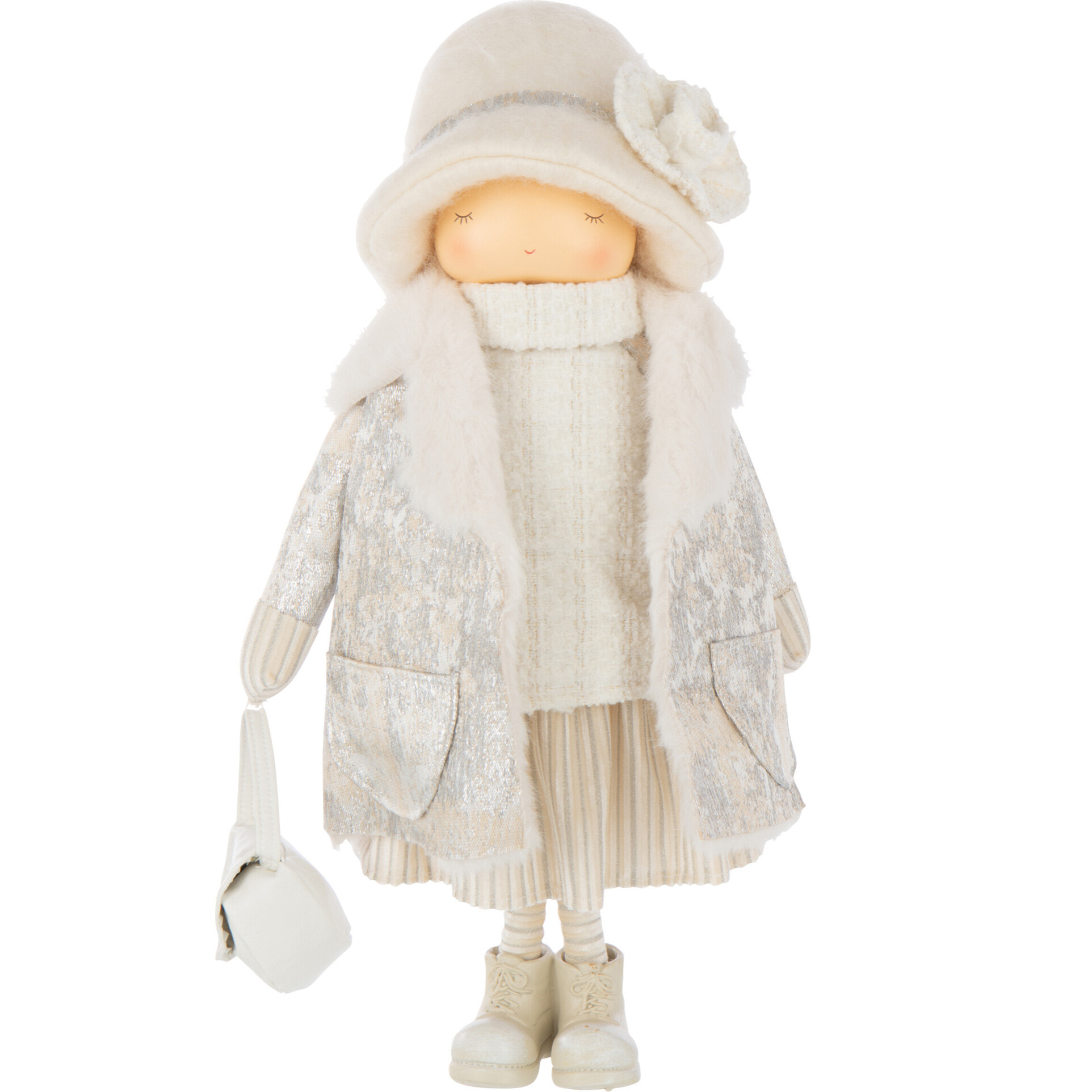 J-Line figurine Fille + Sac - polyrésine - blanc - large