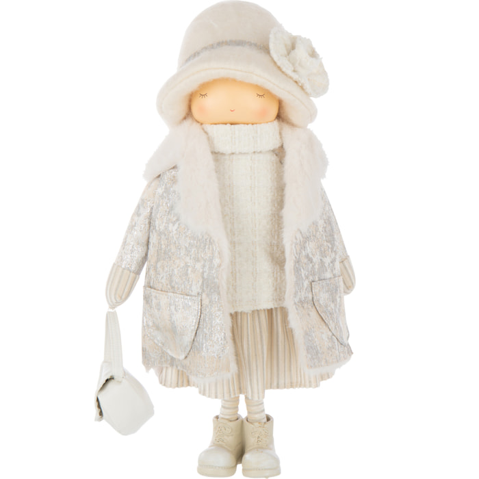 J-Line figurine Fille + Sac - polyrésine - blanc - large
