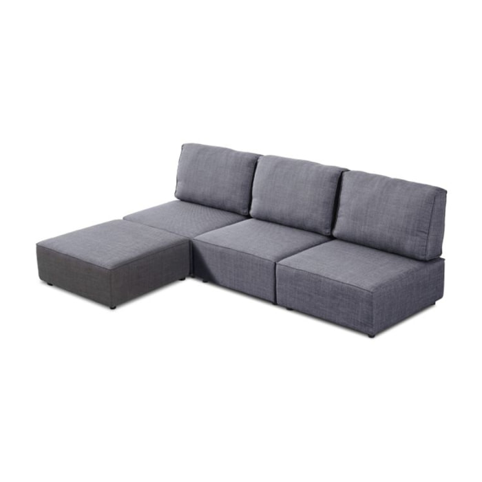 Sofá modular con chaiselongue 3 plazas Cubiq Gris