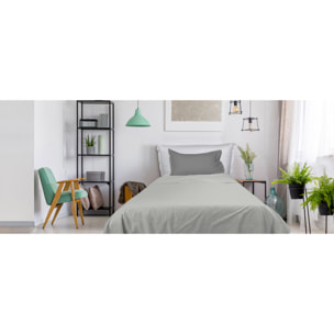 UNO CASA DESIGN Completo Letto Bice 25 Bicolor in Puro Cotone_Una piazza e mezza_grigio-scuro