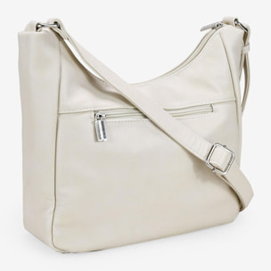 Bolso bandolera beige con bordado