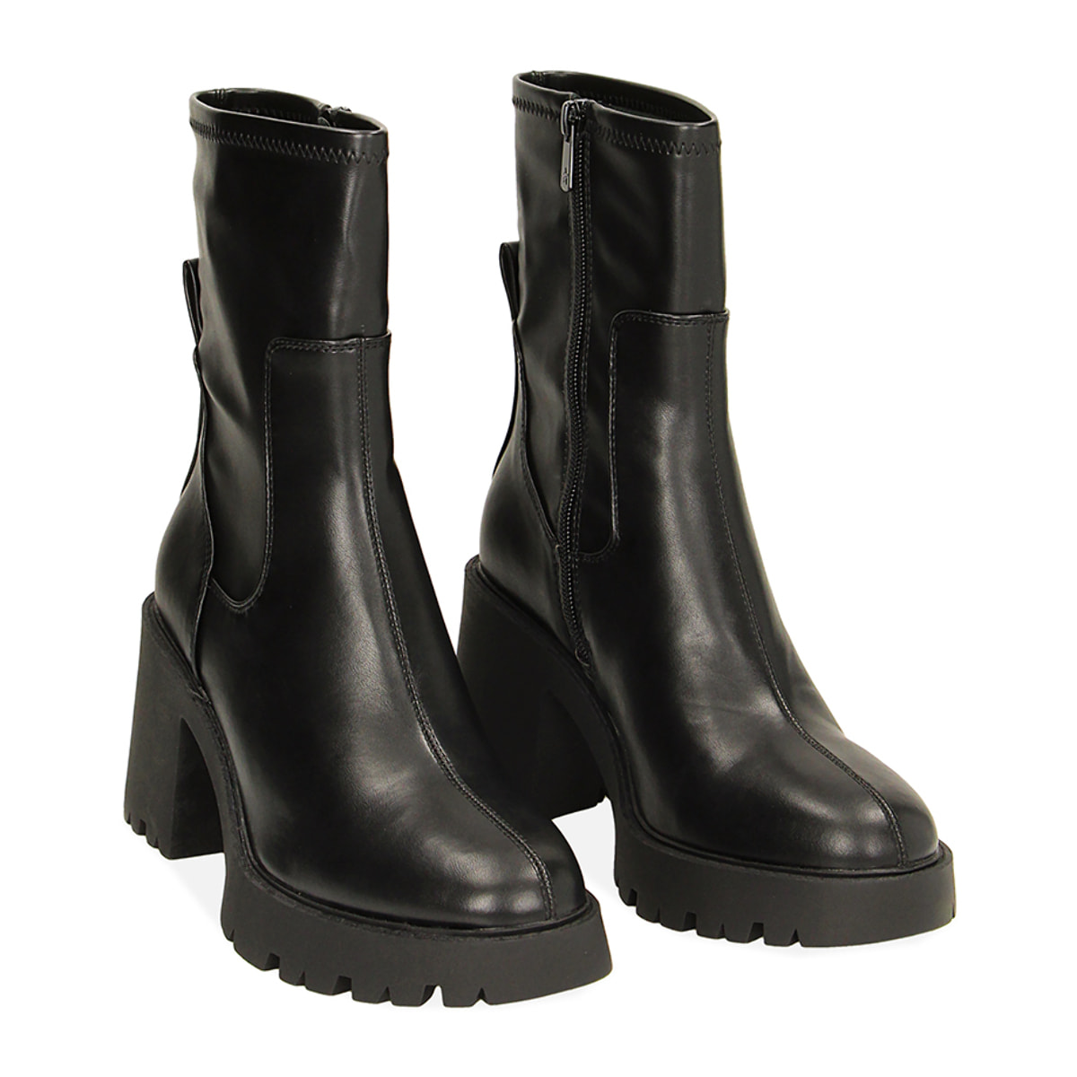 Botas de tacón negro 8,5 cm