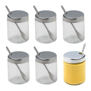 Lot de 6 pots à moutarde avec cuillère Fackelmann