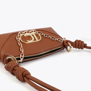 Borsa a tracolla con manico annodato e parte inferiore