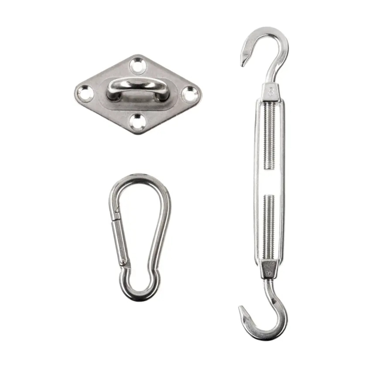 Kit de fixation pour voile d'ombrage 20cm 3 pièces en acier traité époxy