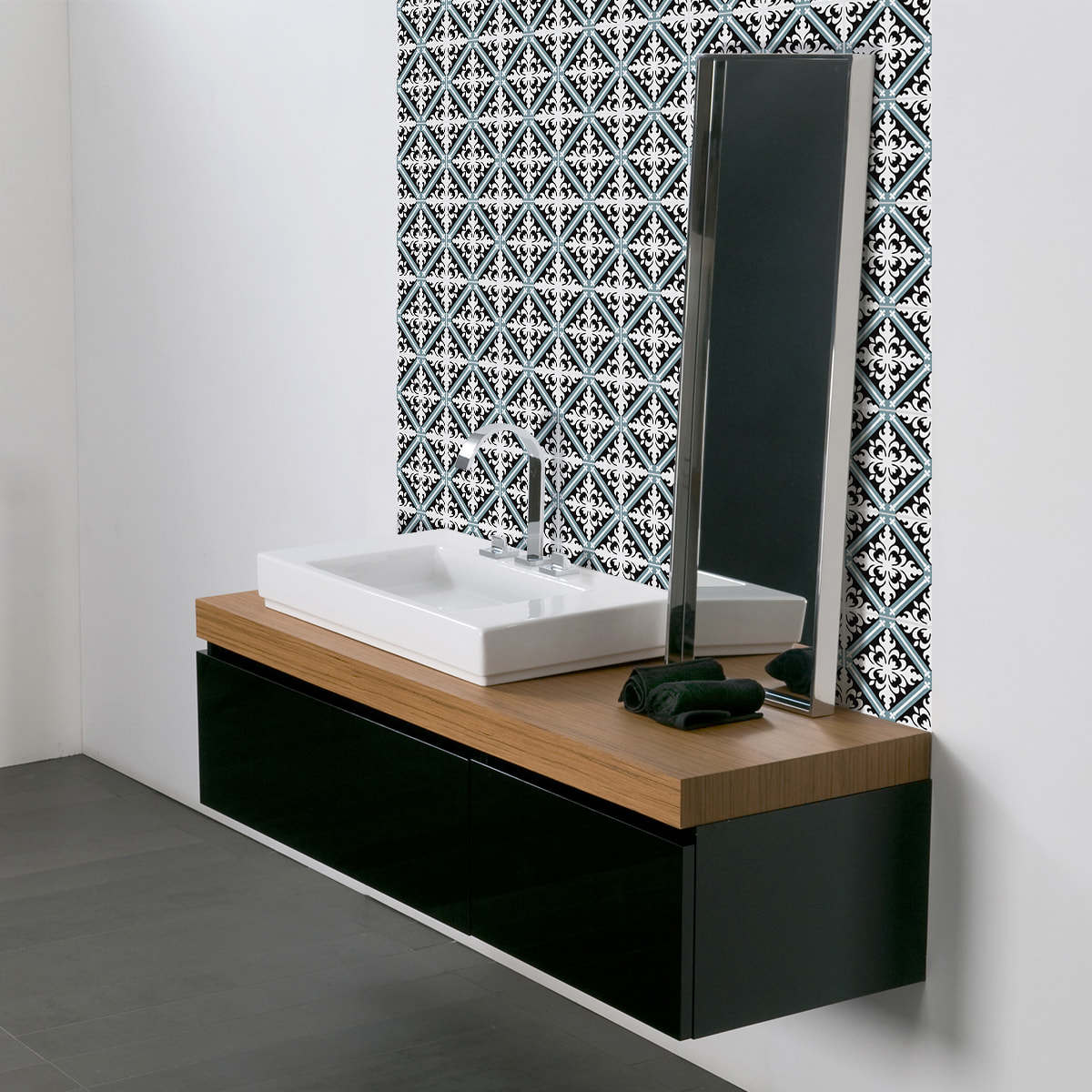 Stickers muraux - Sticker Mural Carrelage adhésif Cuisine Salle de Bain - 24 STICKERS CARRELAGES AZULEJOS LILY ROSA