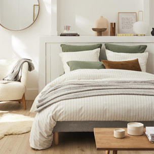 Taie d'oreiller unie en flanelle de coton, ÉQUILIBRE, Beige