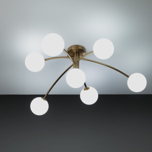 Plafonnier Tomasucci ARCHES, en acier et verre, blanc