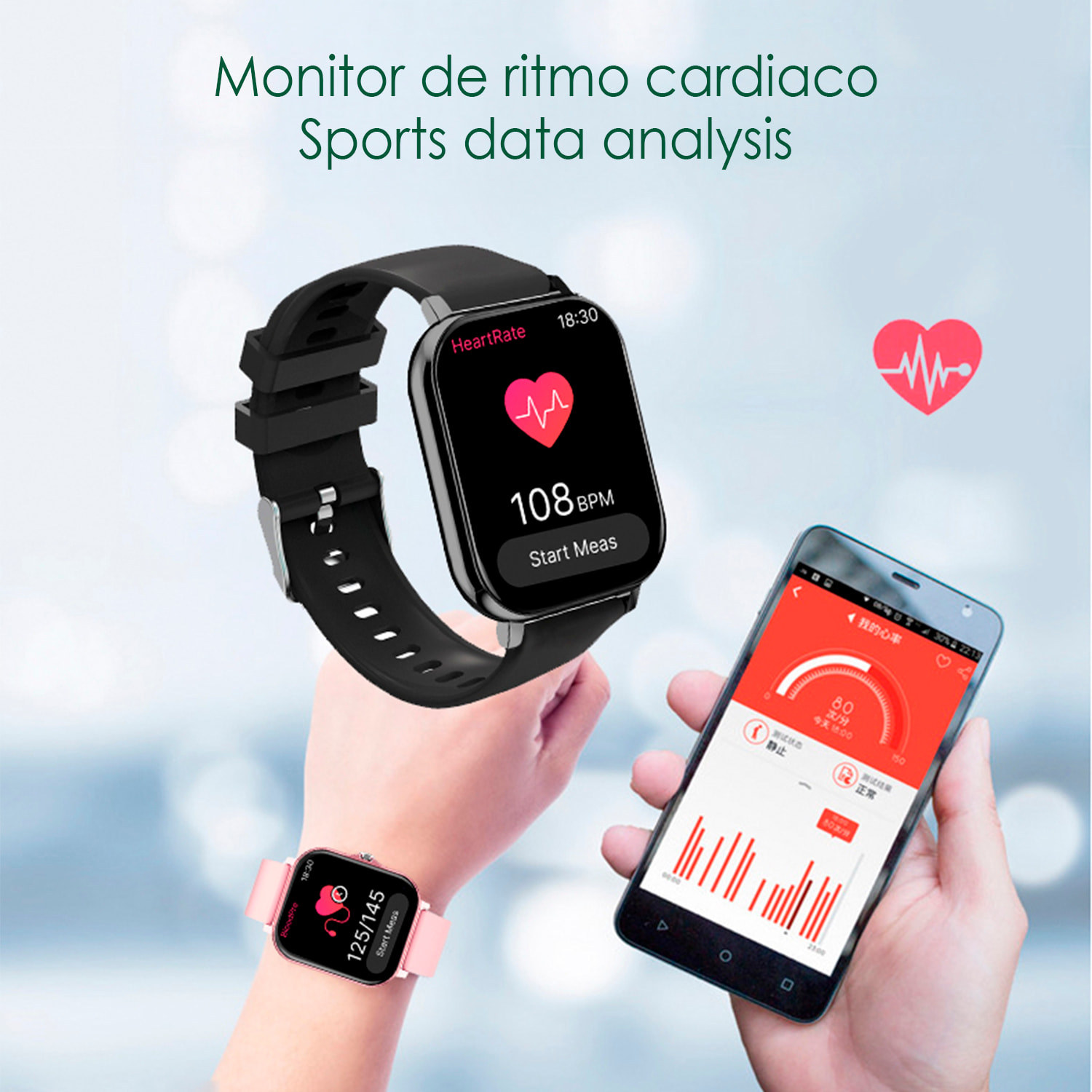 Smartwatch T13. Pantalla TFT de 1,83 pulgadas, llamada bluetooth, asistente de voz y modos de deporte.