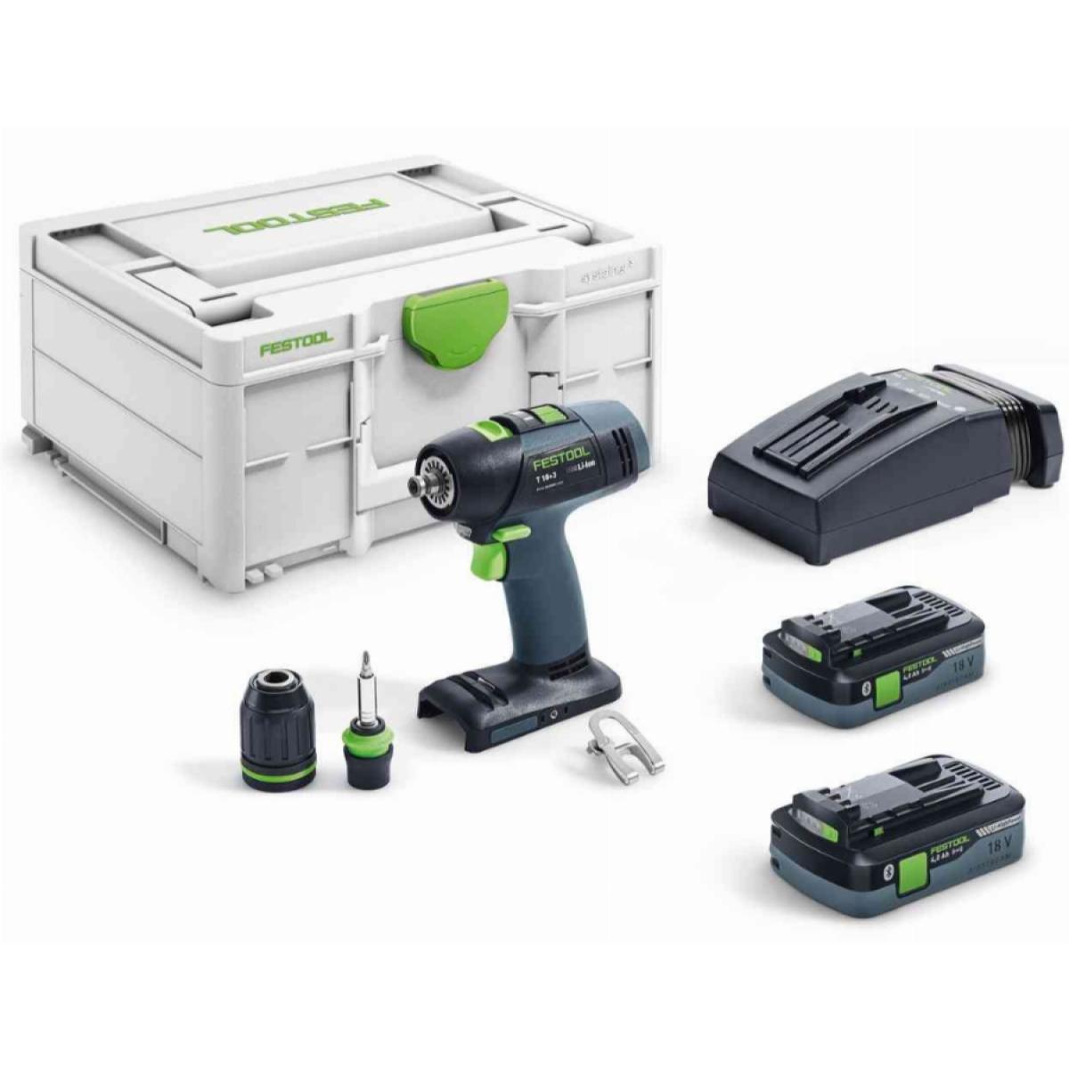 Perceuse-visseuse sans fil T 18+3 HPC 4,0 I-Plus FESTOOL - 576446