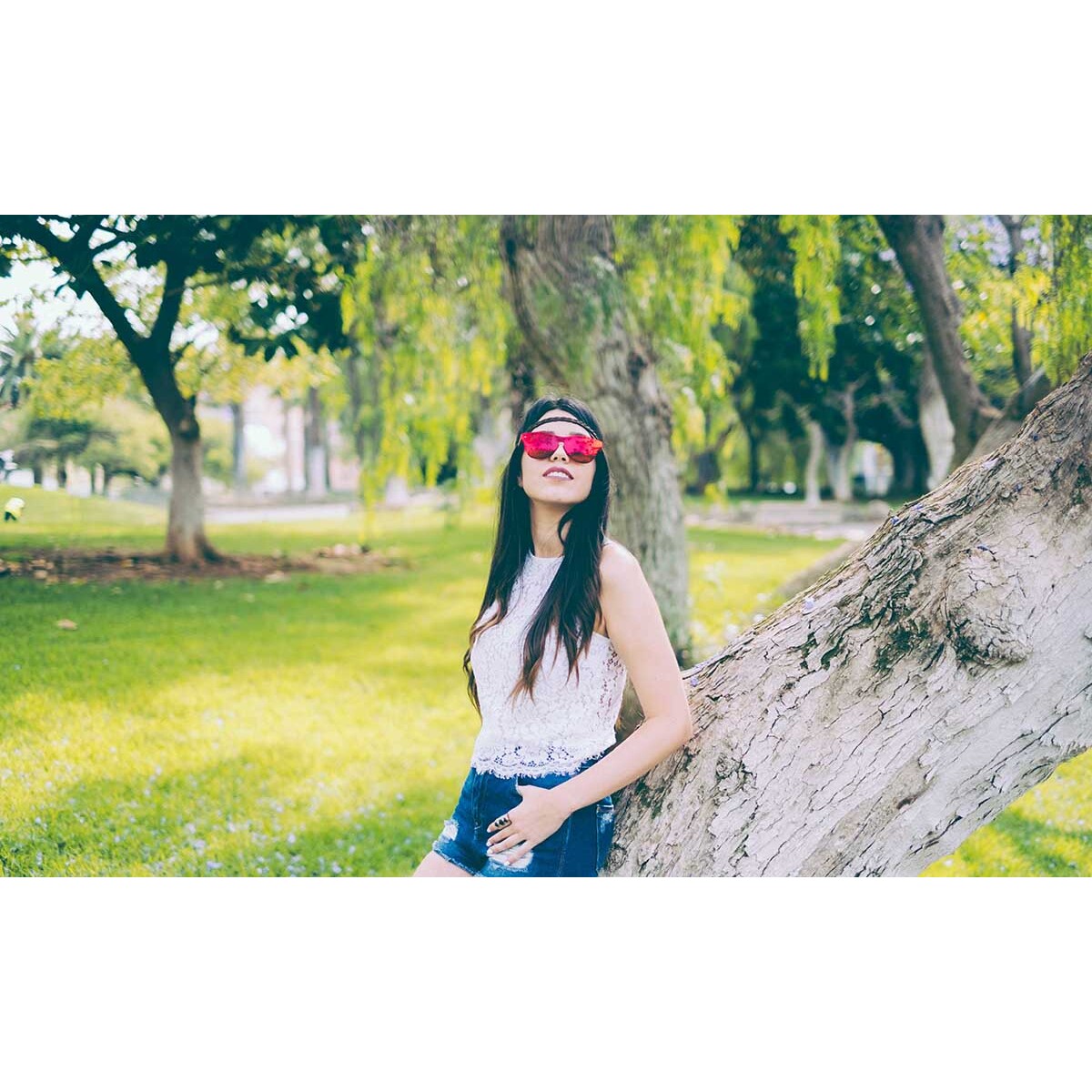 Gafas de sol OCEAN SOCOA - Transparente rojo mate / Plana roja revo