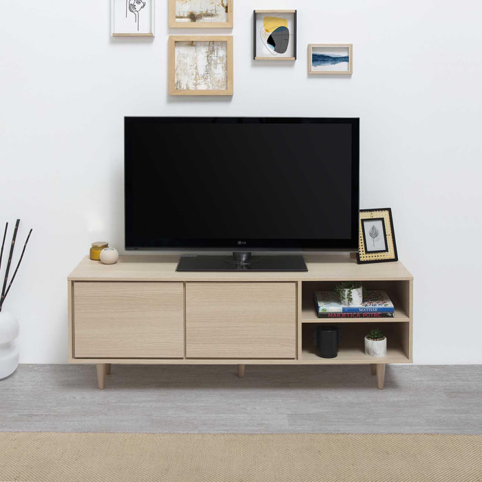 Mueble tv denia 2p roble o roble/blanco