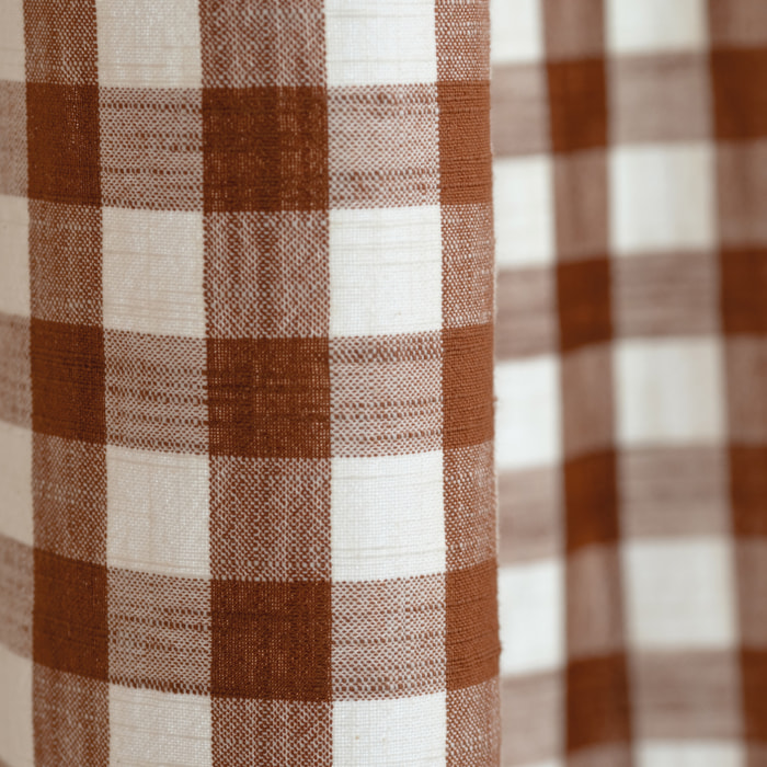 Rideau 100% coton vichy LOURMARIN - Terracotta