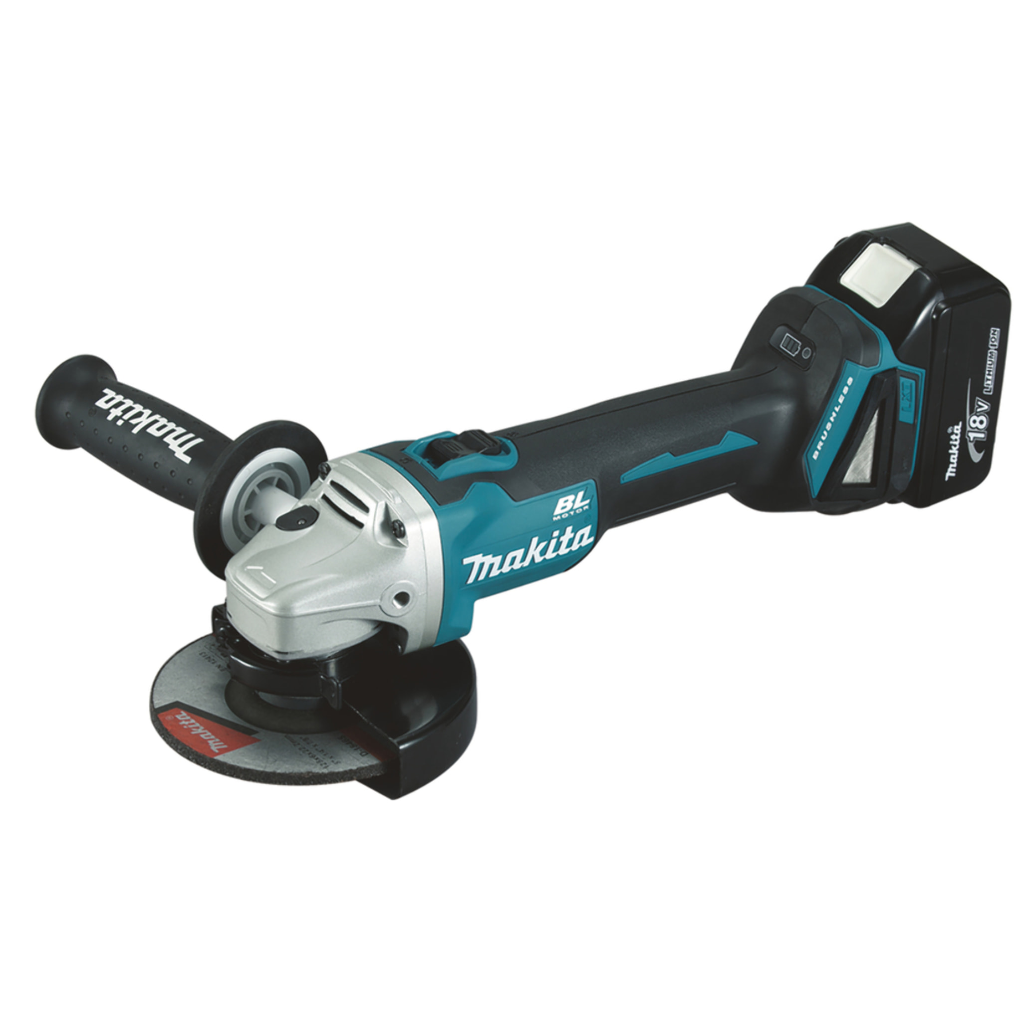 Meuleuse Ø 125 mm 18 V Li-Ion -MAKITA - avec 2 batteries 4Ah 18V - chargeur - MAKPAC - DGA504RMJ