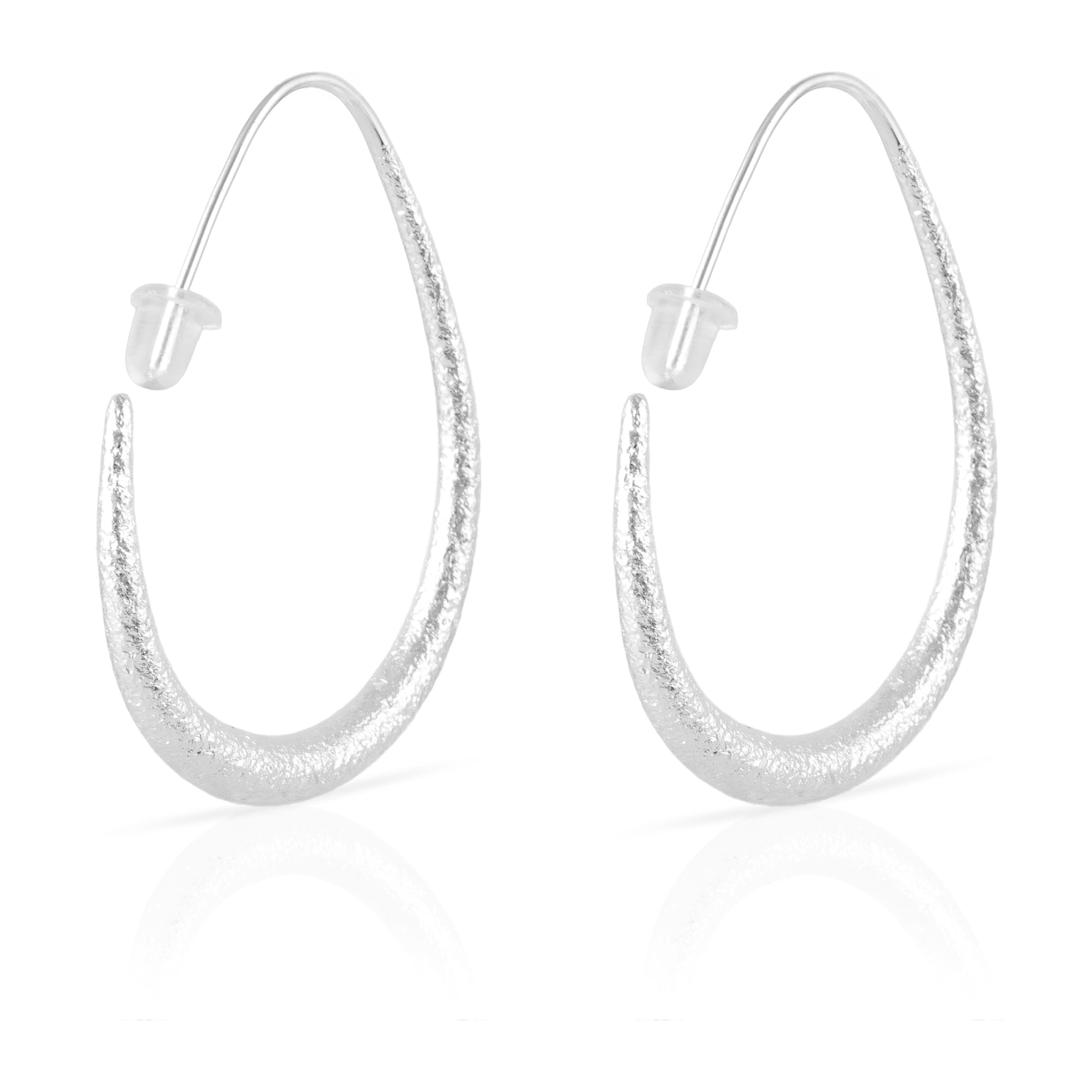 Pendientes de gancho lisos de cobre con recubrimiento electroplateado brillante 29.5 mm.