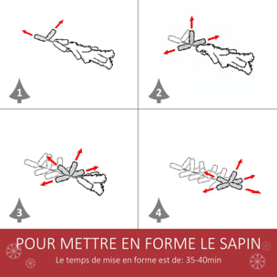 Sapin de Noël artificiel Ø 120 x 240H cm 1499 branches épines imitation Nordmann grand réalisme vert