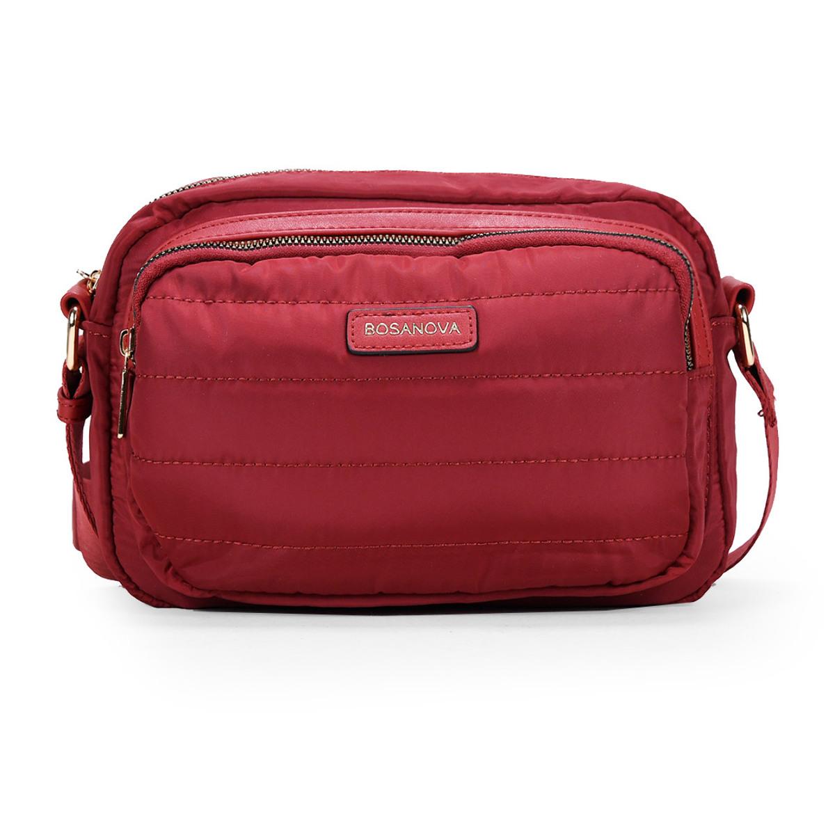 Bolso bandolera roja acolchada