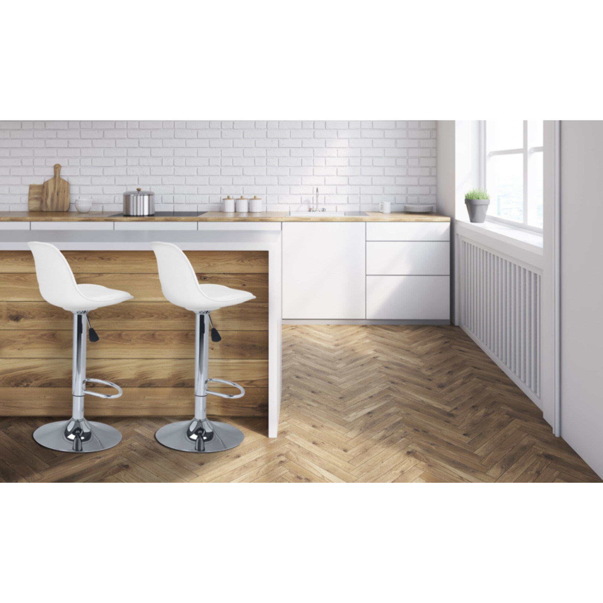 Tabourets de bar réglables Karl pied métal