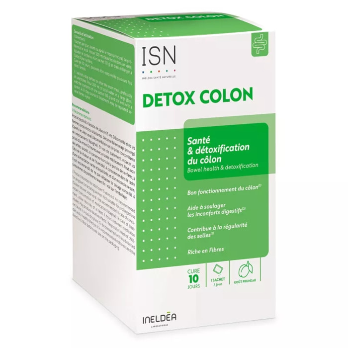 Ineldea Santé Naturelle - Detox Colon - Détoxifie naturellement - Bien-être général - Inconforts intestinaux - Sans Gluten - 10 sachets - Cure 10j